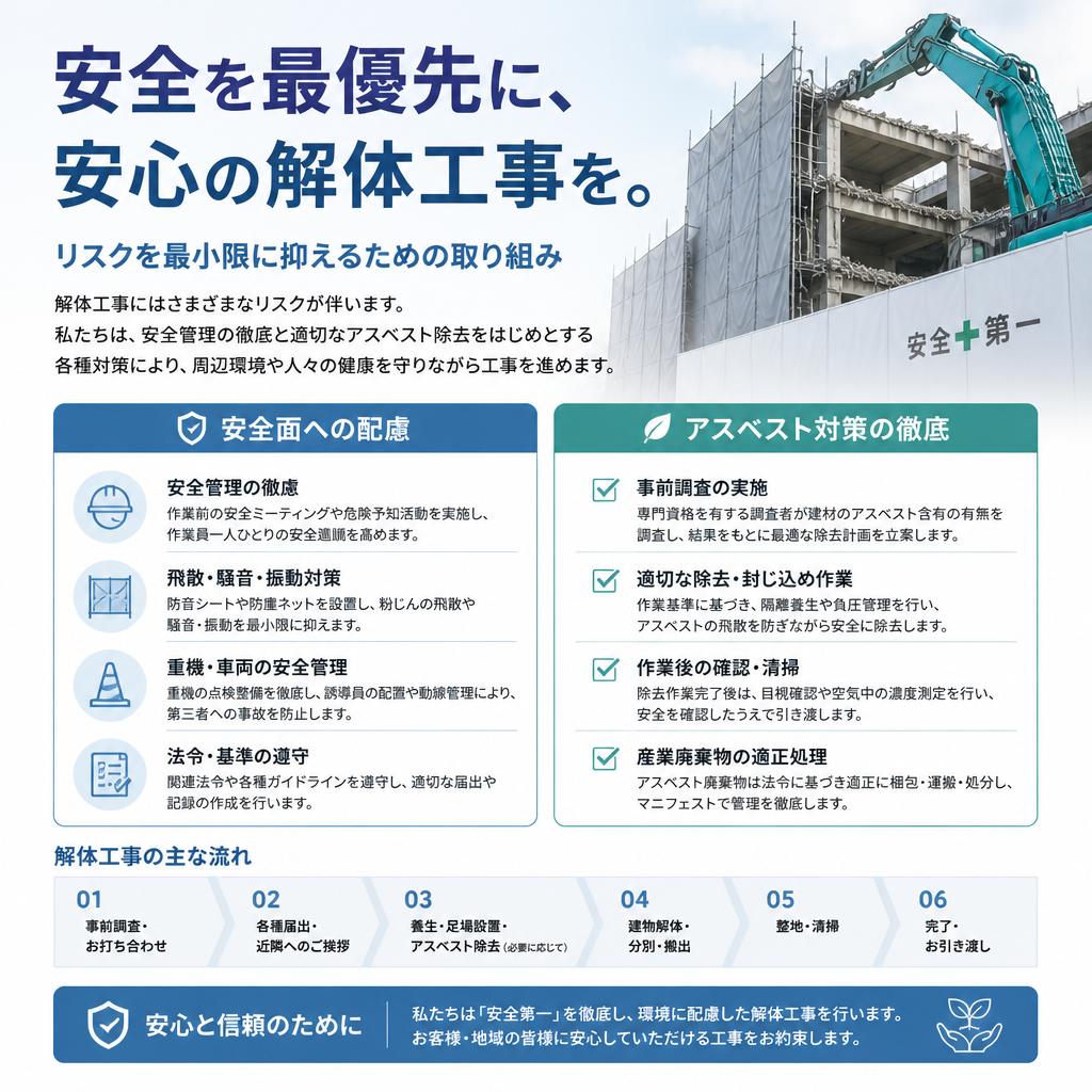 安全第一の解体作業