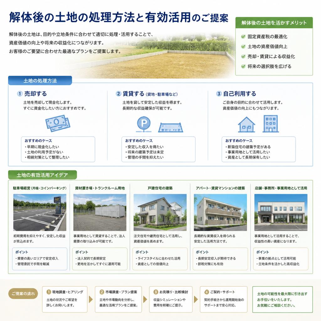 解体後の処理と活用方法