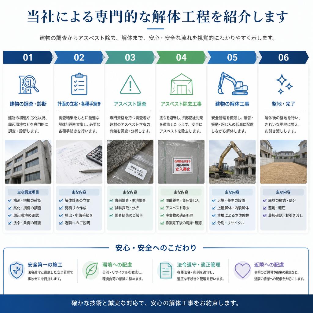 プロフェッショナルな解体作業の流れ
