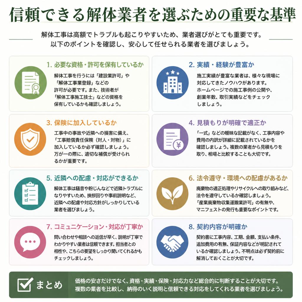 解体業者選びのポイント