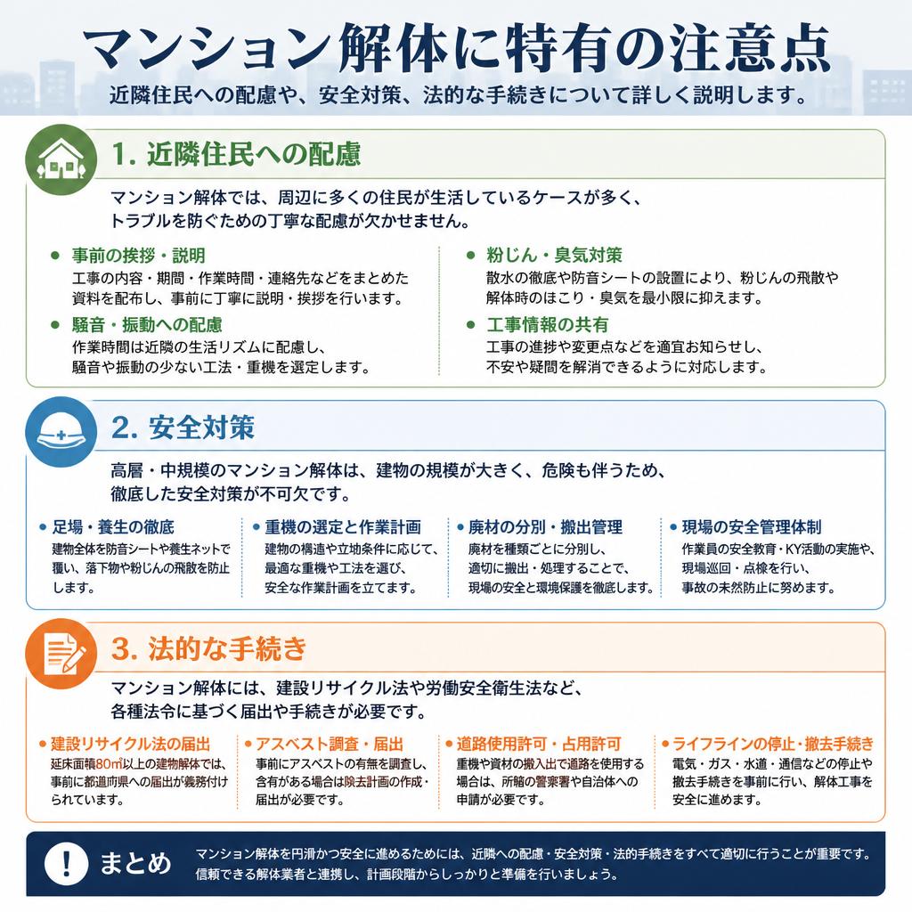 マンション解体の注意点