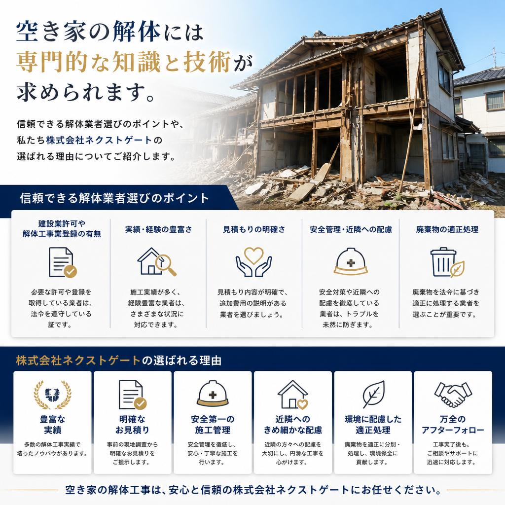 解体業者選びの重要性