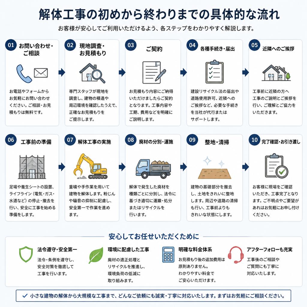 解体工事の流れ