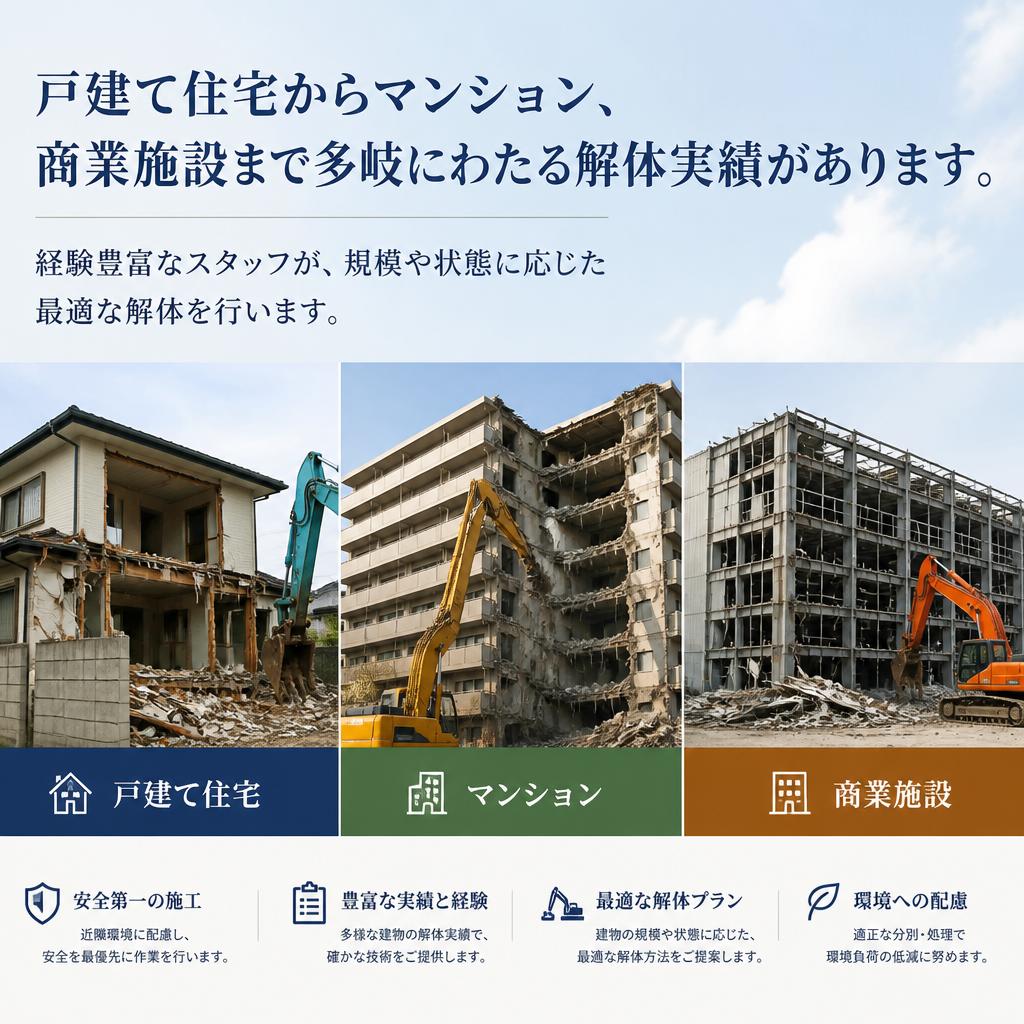 戸建て・マンションの幅広い対応
