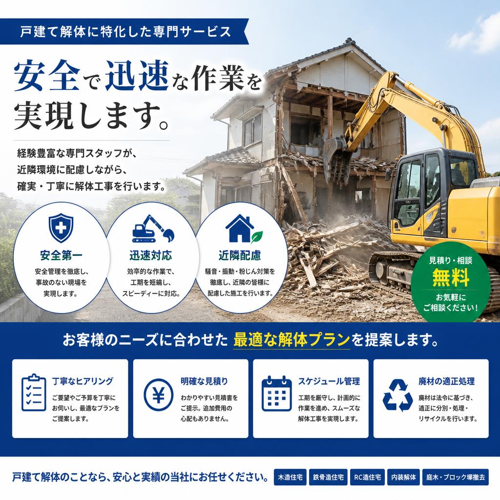 戸建て住宅の解体サービス
