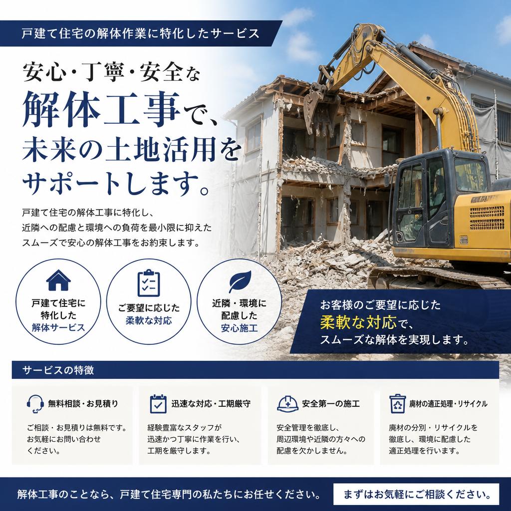 住宅解体のプロフェッショナル