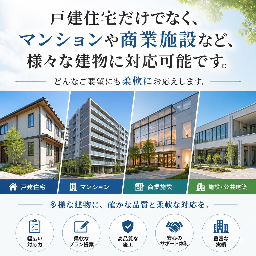 幅広い対応｜戸建てからオフィスまで