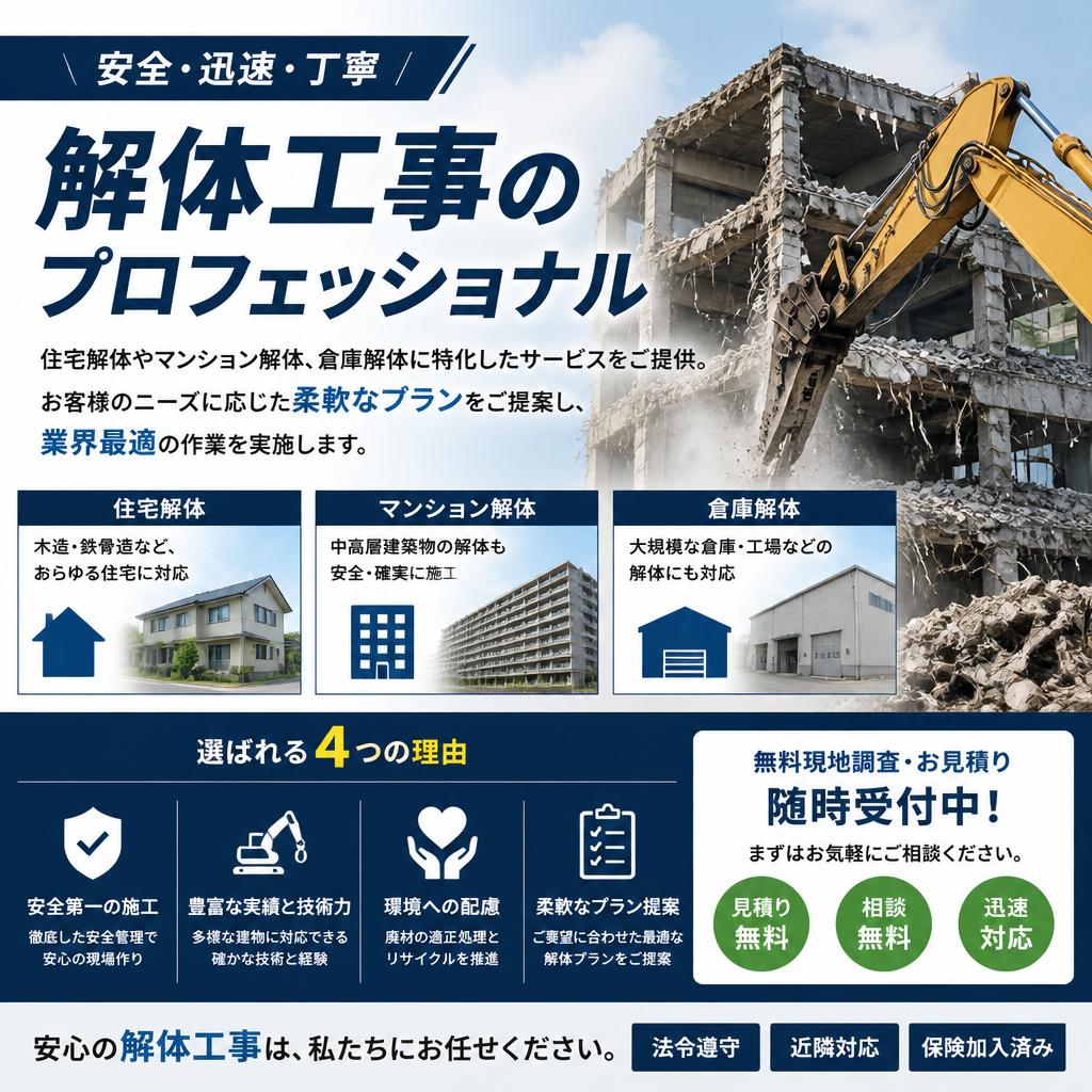 多様な解体サービスのご案内