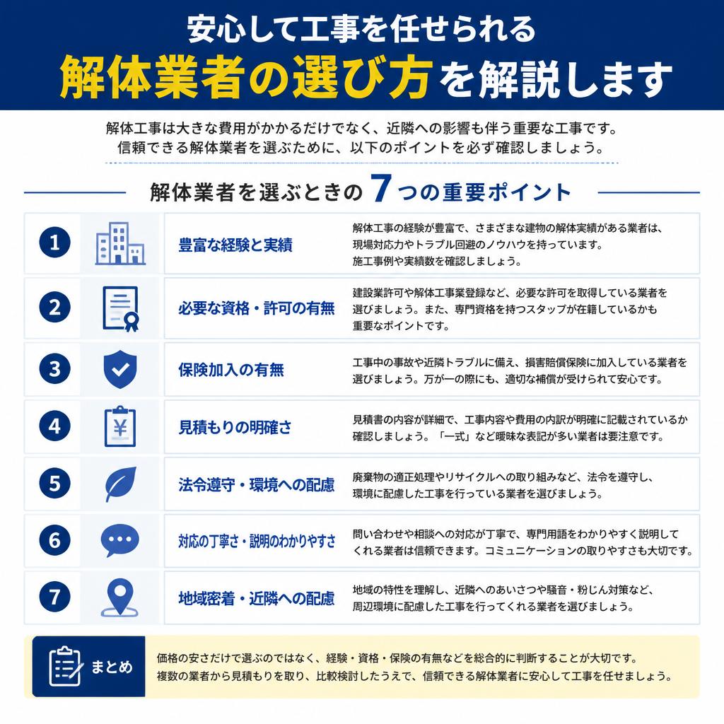 5. 解体業者の選び方