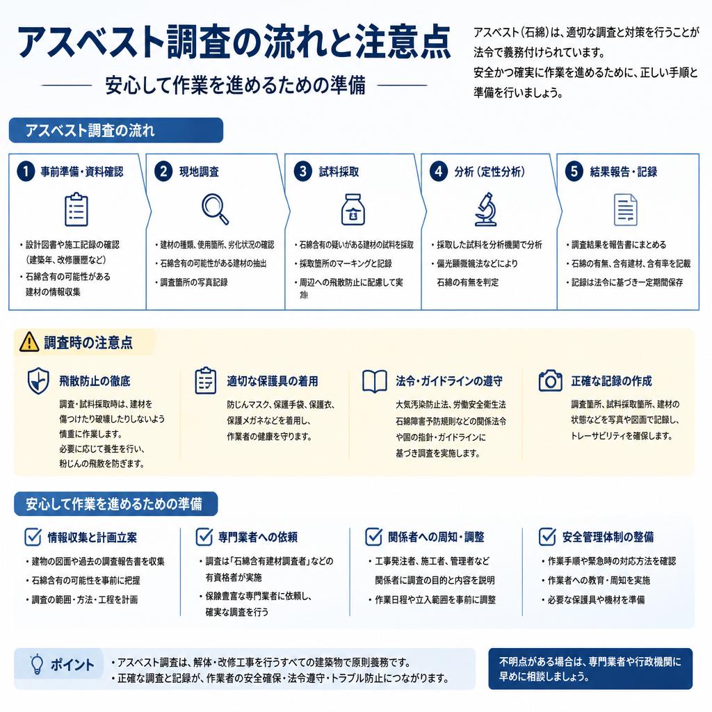 アスベスト調査の流れ